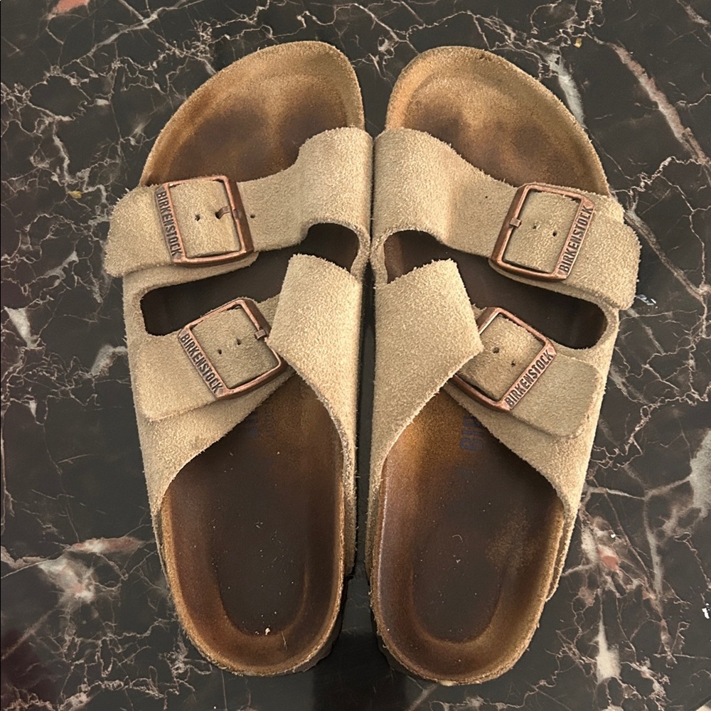 Birkenstock Beige Suede Sandals